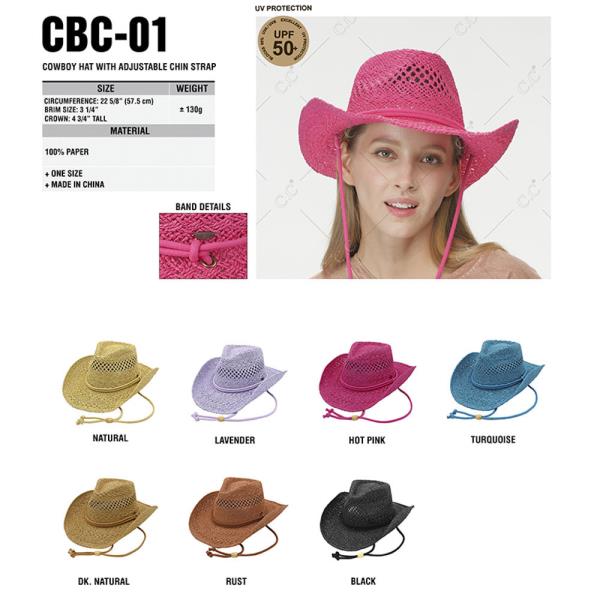 CC COWBOY HAT WITH ADJUSTABLE CHIN STRAP