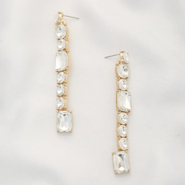 EMERALD ROUND CRYSTAL DANGLE EARRING