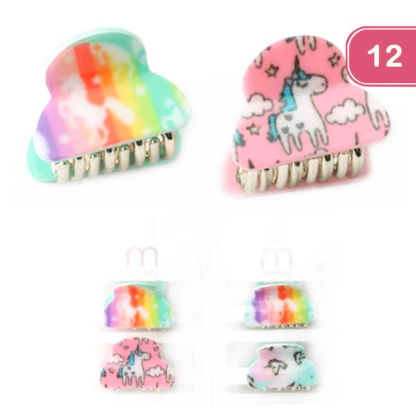 FASHION MINI HAIR CLAW JAW CLIPS (12 UNITS)