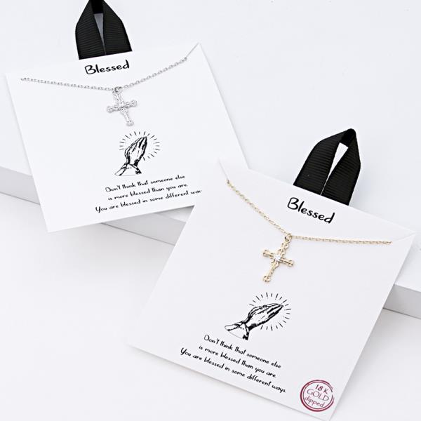 18K GOLD RHODIUM DIPPED BLESSED NECKLACE