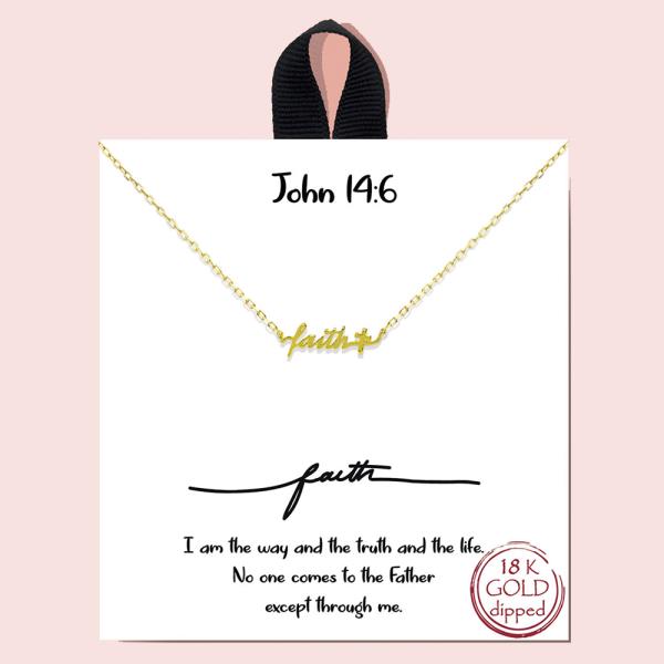 18K GOLD RHODIUM DIPPED JOHN 14-6 NECKLACE