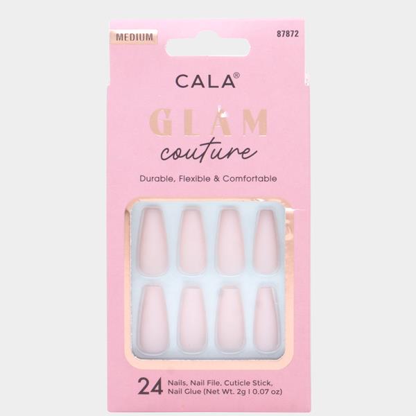 CALA GLAM COUTURE MEDIUM SMOOTH PINK NAILS SET