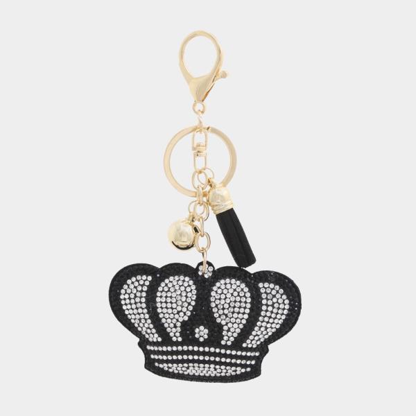 RHINESTONE CROWN TASSEL KEY CHAIN
