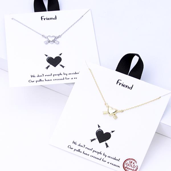 18K GOLD RHODIUM DIPPED FRIEND NECKLACE