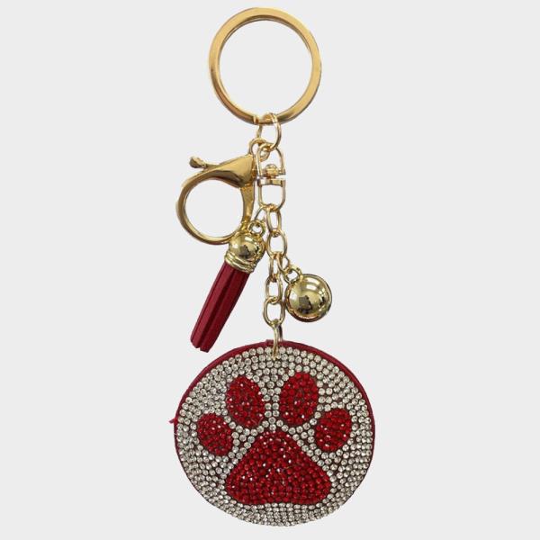 RHINESTONE PAW KEYCHAIN