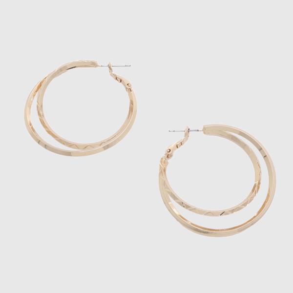 METAL DOUBLE HOOP EARRING