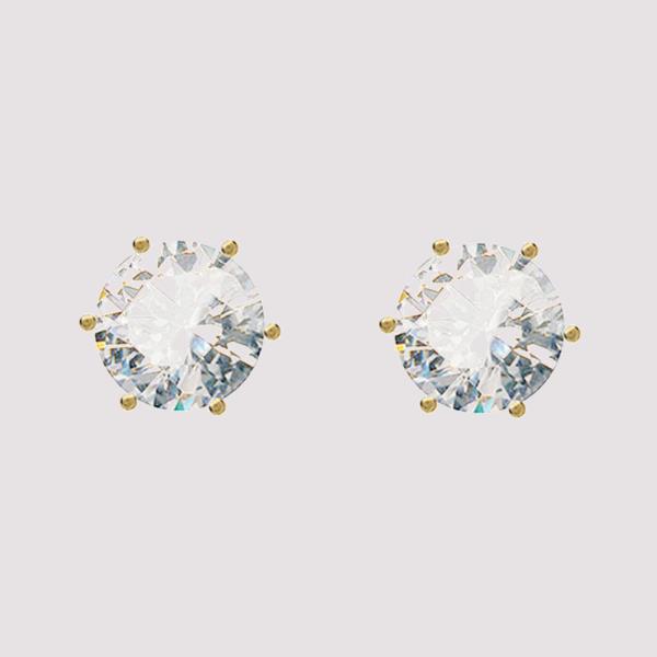 12mm ROUNDCZ STUD EARRING