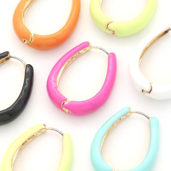 TWO TONE TEARDROP EARRING