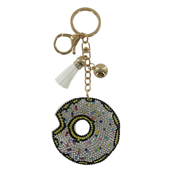 RHINESTONE DOUNUT KEYCHAIN