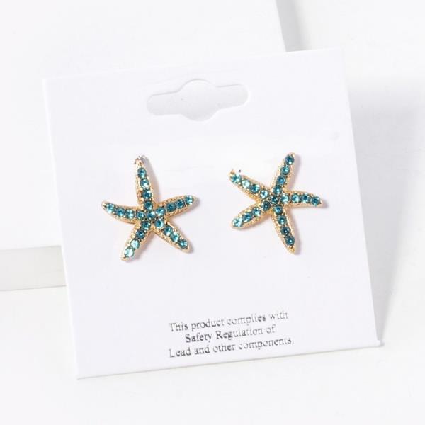 RHINESTONE STARFISH EARRING