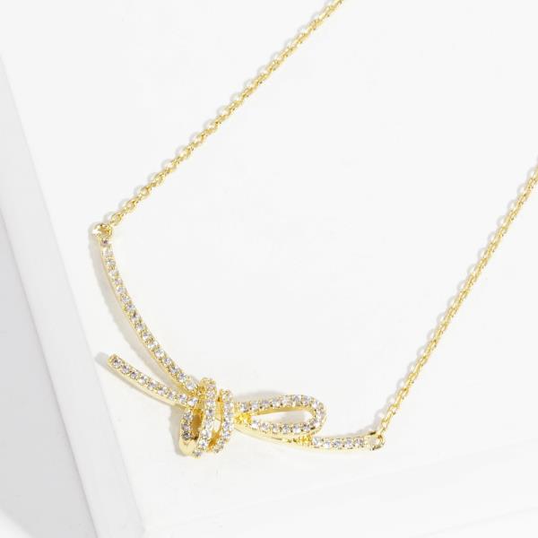 GOLD DIPPED RIBBON DAINTY NECKLACE