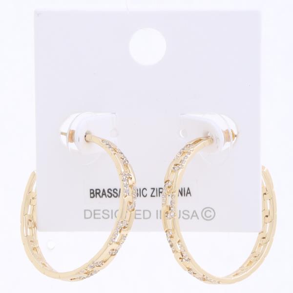 TWO TONE OPEN HOOP EARRING