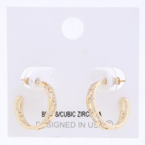 TWO TONE OPEN HOOP EARRING