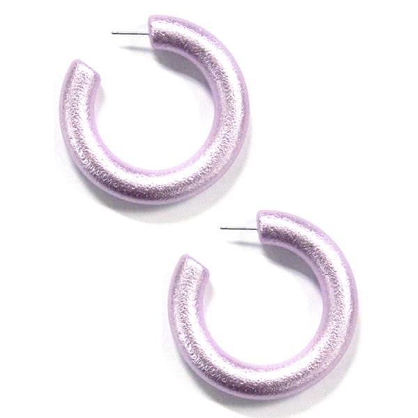 COLOR METAL TUBE HOOP EARRING