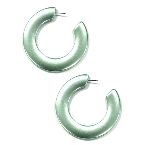 COLOR METAL 3D HOOP EARRING