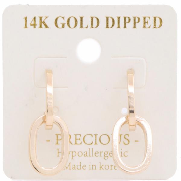 DOUBLE OVAL 14K GOLD DIPPED EARRING