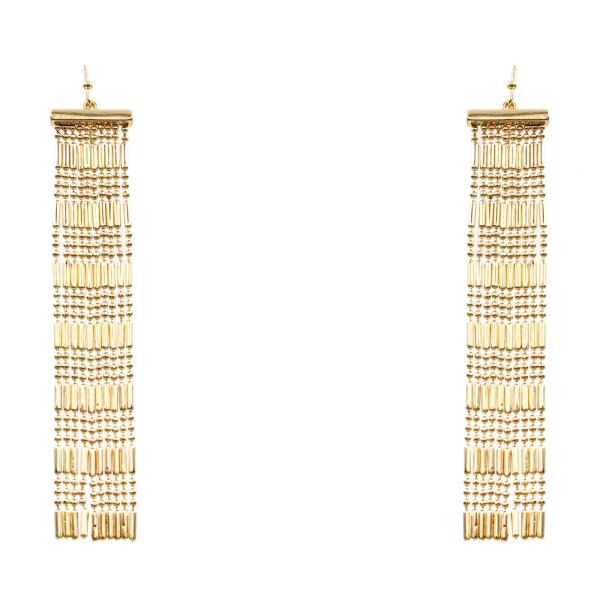 METAL TASSEL DANGLE EARRING