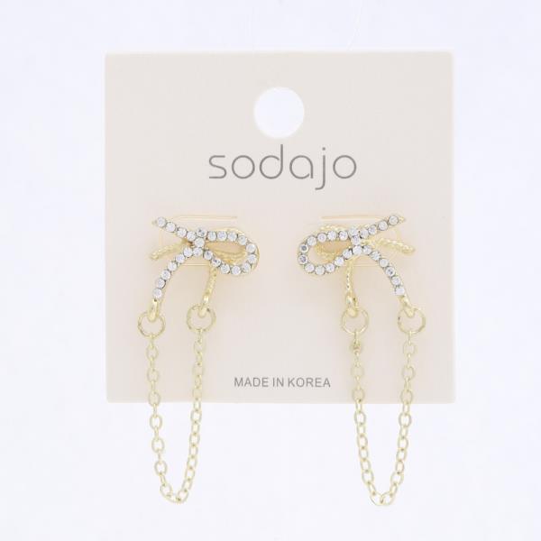 SODAJO RHINESTONE CHAIN EARRING