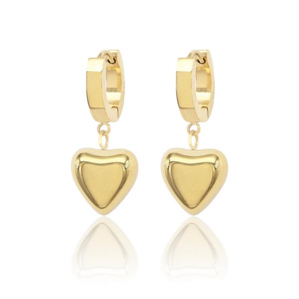 316 STAINLESS STEEL HEART HUGGIE EARRING