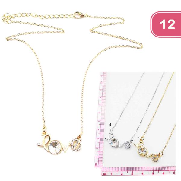 FASHION LOVE PENDANT NECKLACE (12 UNITS)