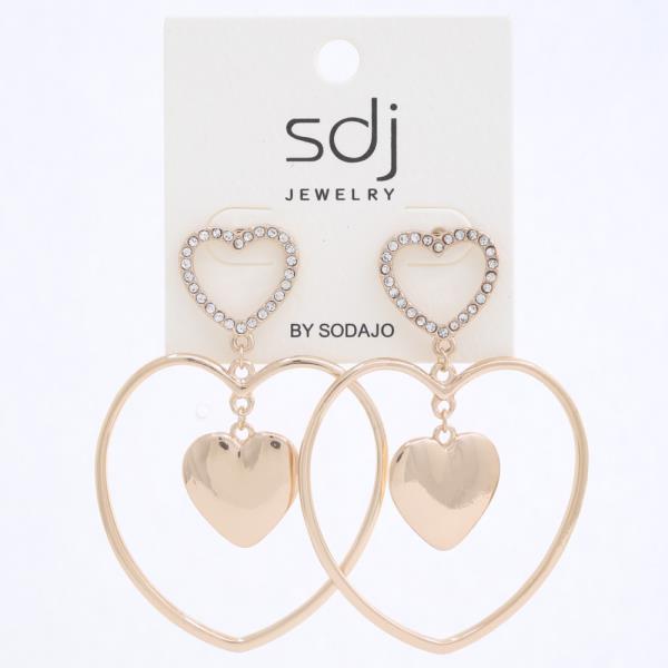 SODAJO HEART METAL DANGLE EARRING