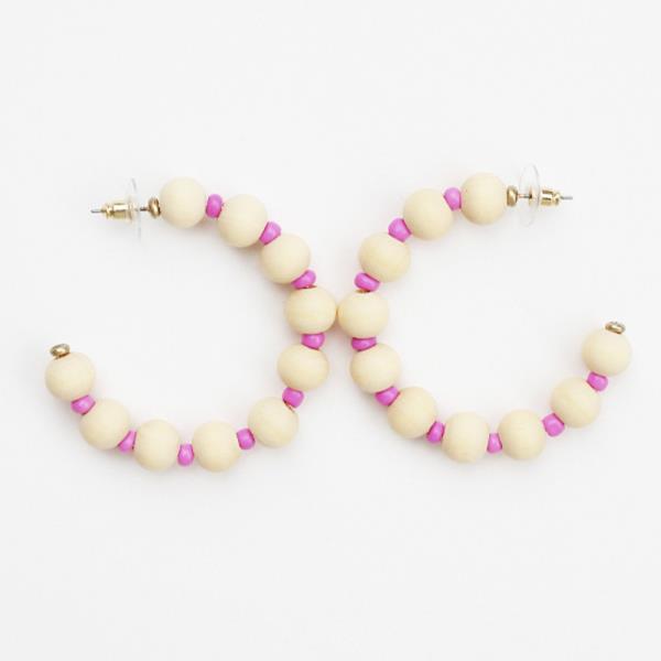 BEAD HOOP EARRING