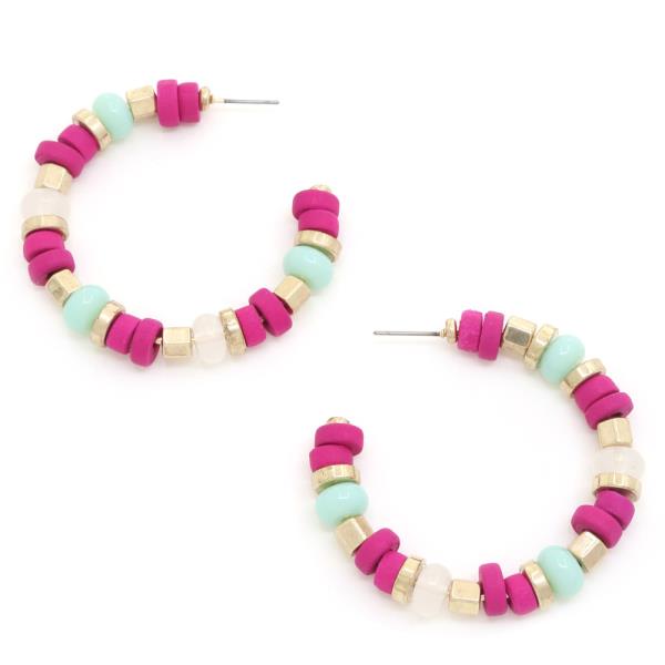 BEAD HOOP EARRING
