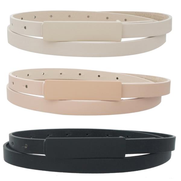 COLOR COATED MODERN RECTANGLE TRIO SKINNY BELT