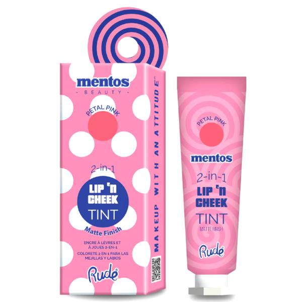 RUDE COSMETICS MENTOS 2 IN 1 LIP N CHEEK TINT PETAL PINK