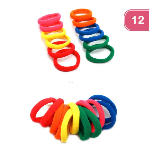 NYLON ELASTIC HAIR SET (12 UNITS)
