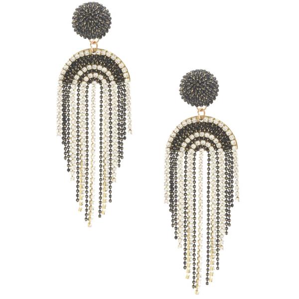 SODAJO U SHAPE RHINESTONE DANGLE EARRING