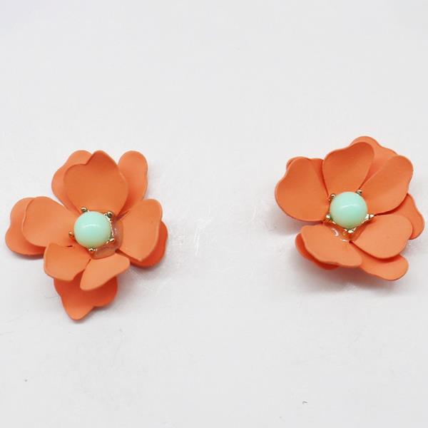 COLOR METAL FLOWER POST EARRING