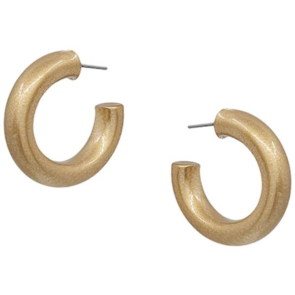 COLOR METAL OPEN HOOP EARRING