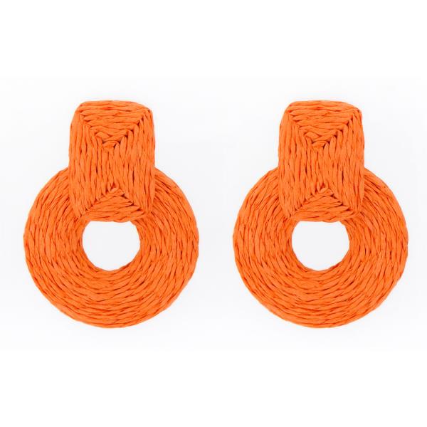 RND COL RAFFIA WRAP EARRING