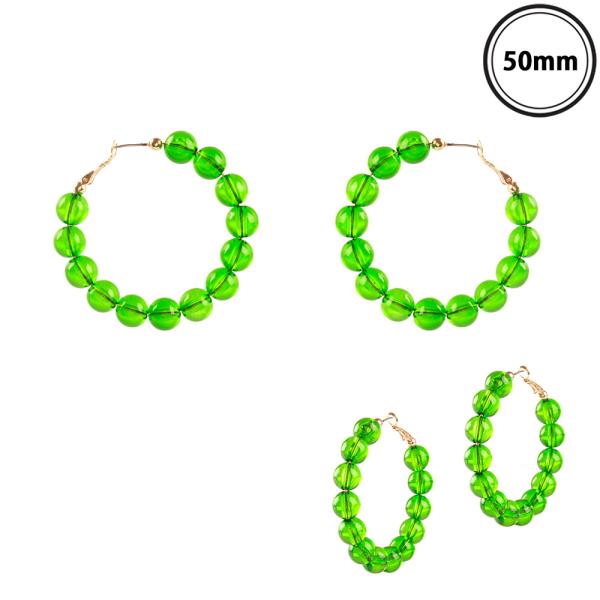BEADED HOOP EARRING