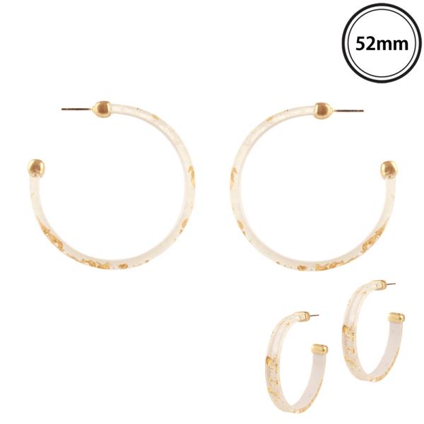 ACETATE FLAKE HOOP EARRING