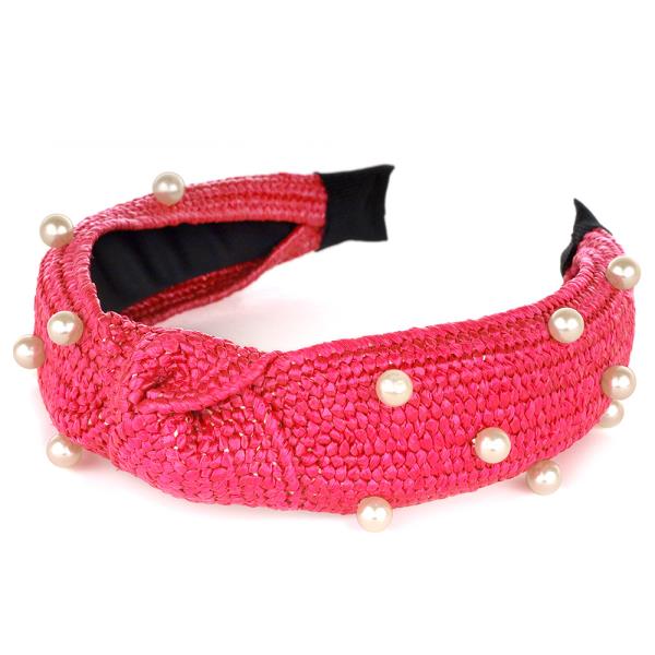 RATTAN PEARL BEAD HEADBAND