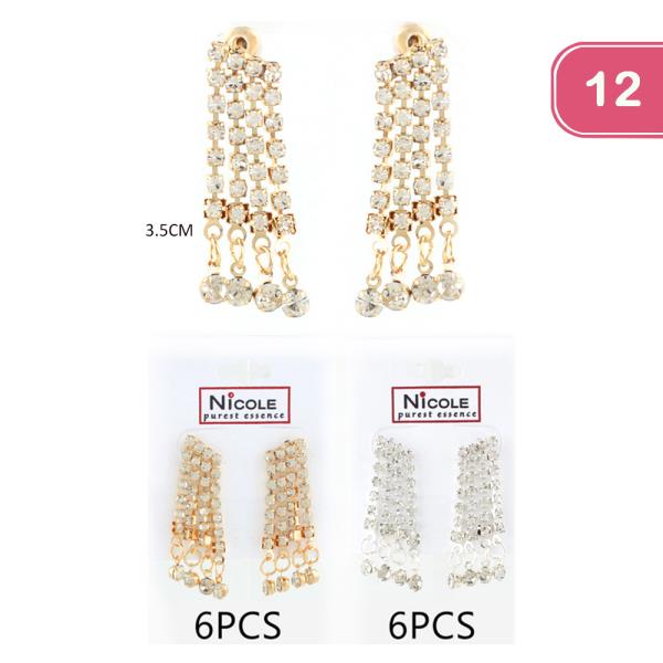 RHINESTONE POST EARRING (12 UNITS)