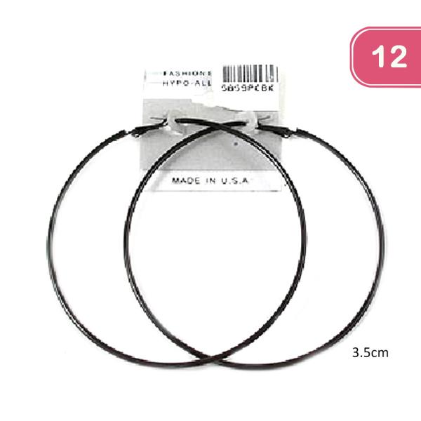 METAL HYPOALLERGENIC HOOP EARRING (12 UNITS)