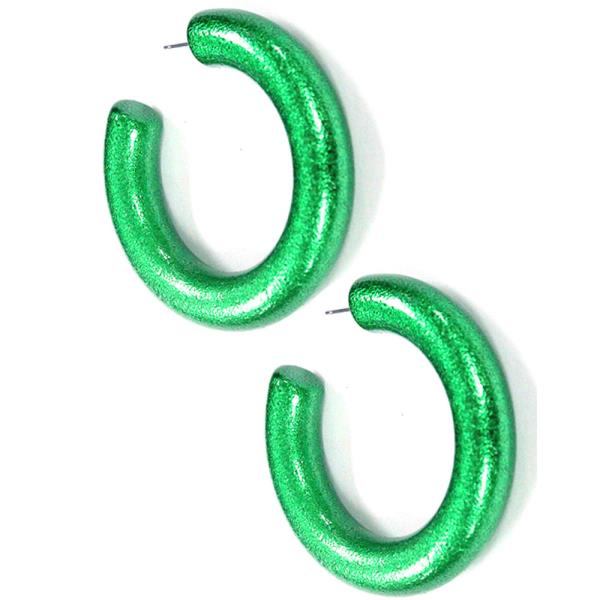 COLOR METAL TUBE 50MM HOOP EARRING