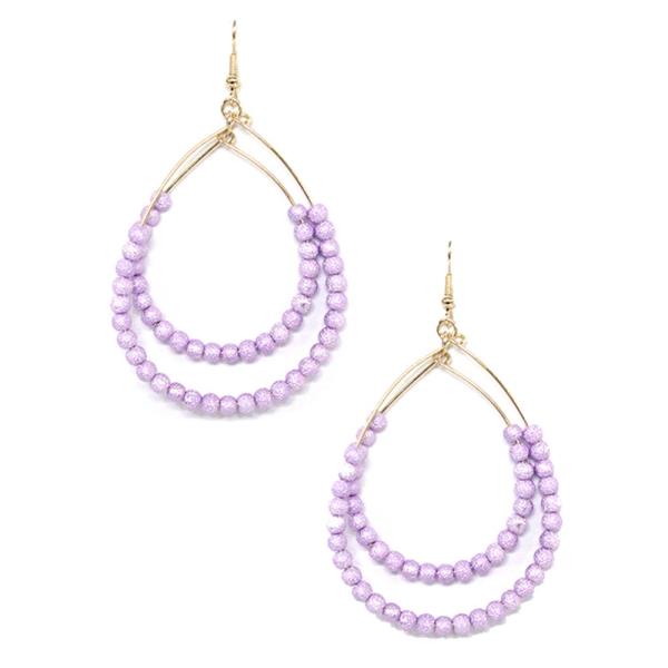 TEARDROP BALL BEAD DANGLE EARRING