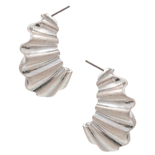 TEXTURED METAL HYPOALLERGENIC TITANIUM POST HOOP EARRING