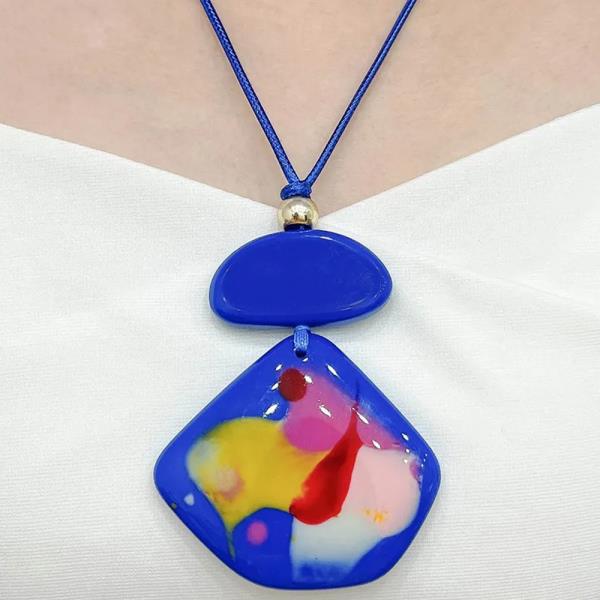 COLORFUL PENDANT SLIDE ADJUSTABLE NECKLACE