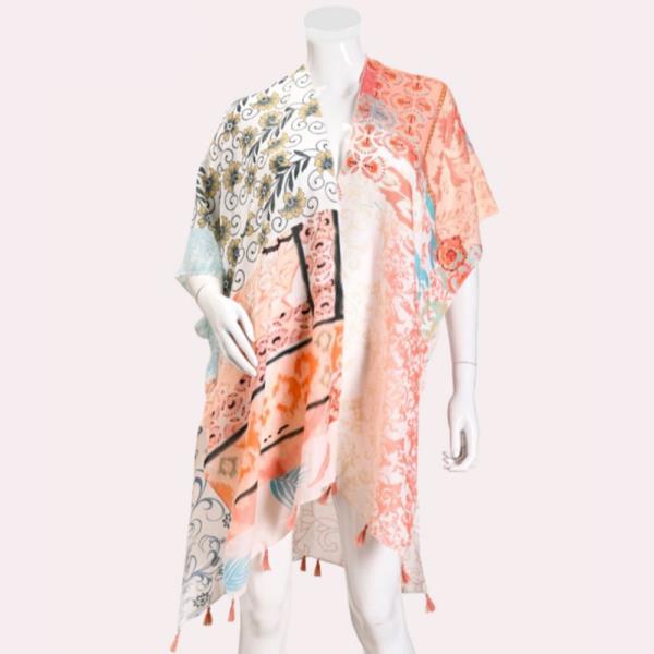 FLOWER MULTI PATTERN KIMONO