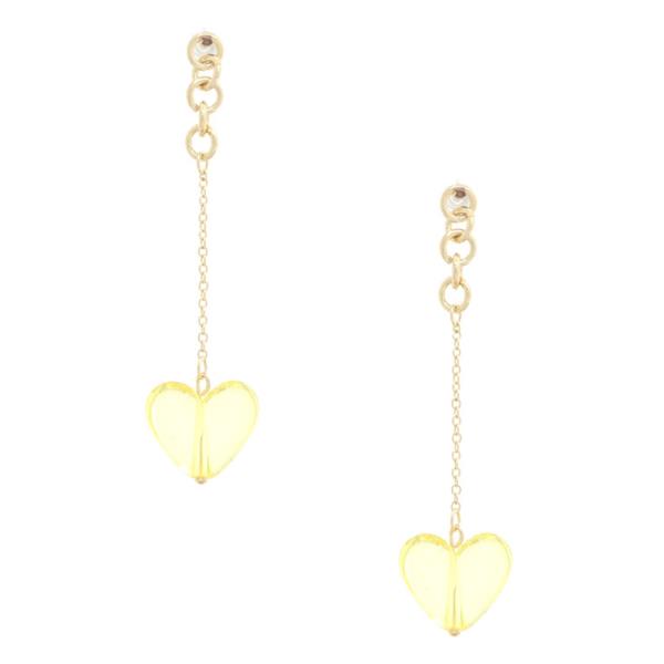 SODAJO TRANSPARENT COLOR HEART DANGLE EARRING