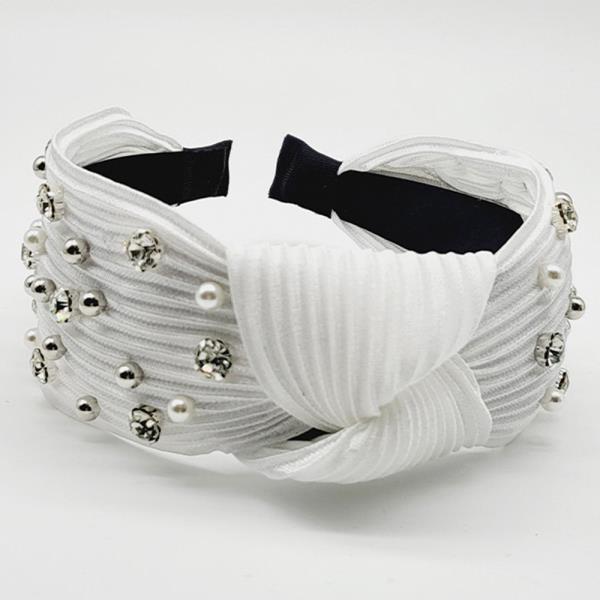 CRYSTAL PEARL KNOT HEADBAND