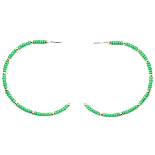 SEED BEAD OPEN HOOP EARRING