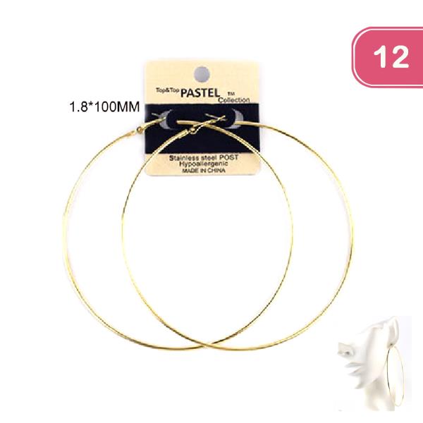 FASHION METAL HOOP EARRING (12 UNITS)