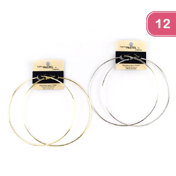 FASHION METAL HOOP EARRING (12 UNITS)