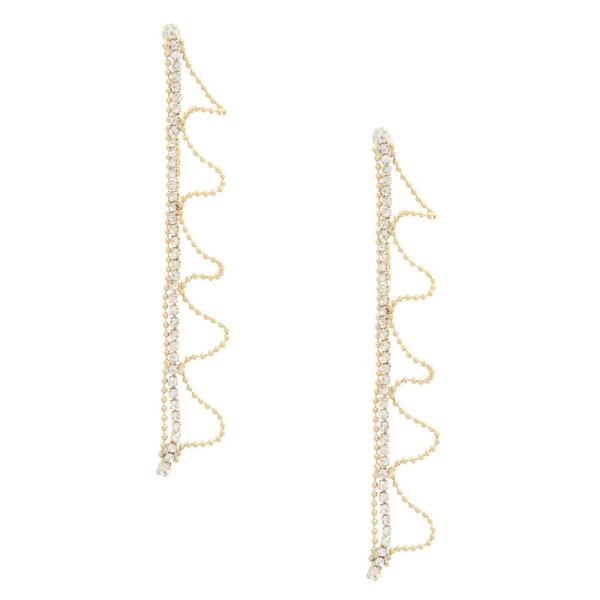 SODAJO CRYSTAL BALL CHAIN DANGLE EARRING